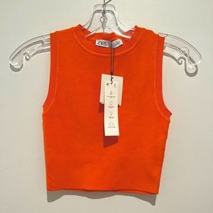 Zara cropped sweater vest, small